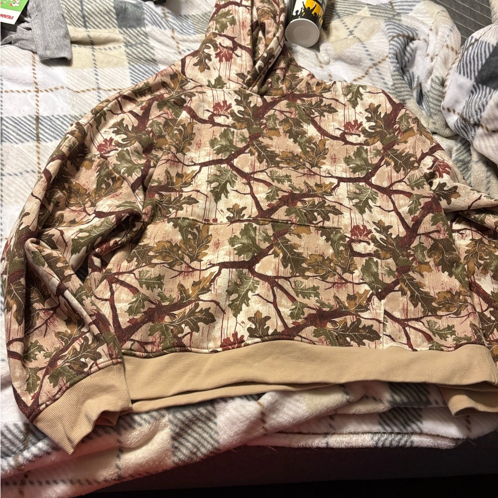 Camouflage Hoodie with Tree Branch Design